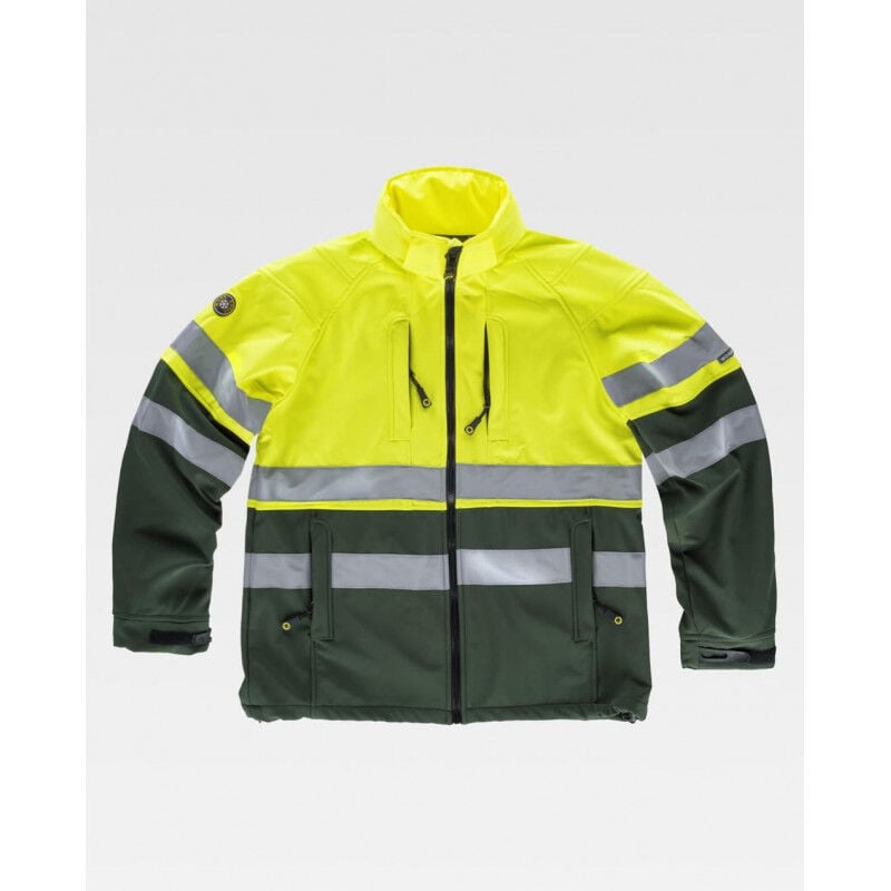 

Chaqueta Workshell con dos cintas reflectantes en pecho y mangas WORKTEAM S9525 | M - Verde Oscuro+Amarillo A.V.
