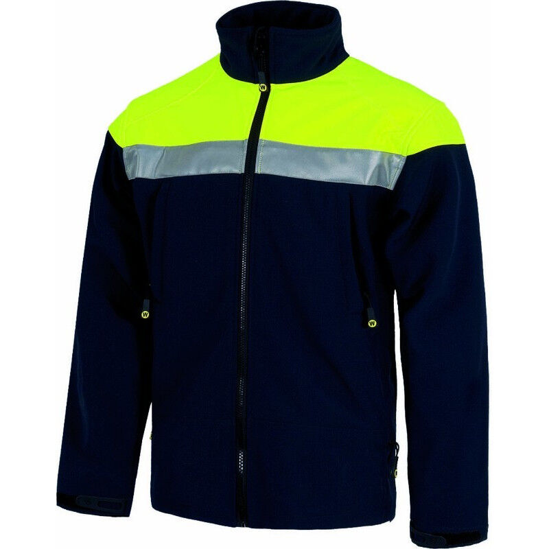 

Chaqueta Workshell Fluor con cinta reflectante WORKTEAM S9505 de alta capacidad térmica | XL - Marino+Amarillo A.V.