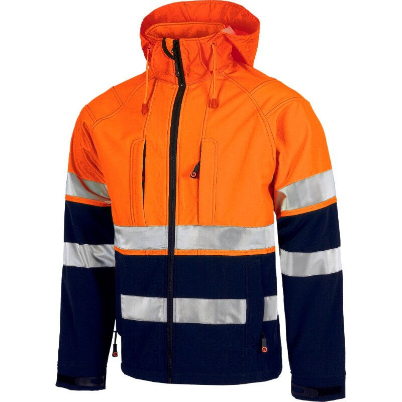 

Chaqueta Workshell con dos cintas reflectantes en pecho y mangas WORKTEAM S9525 | 3XL - Marino+Naranja A.V.