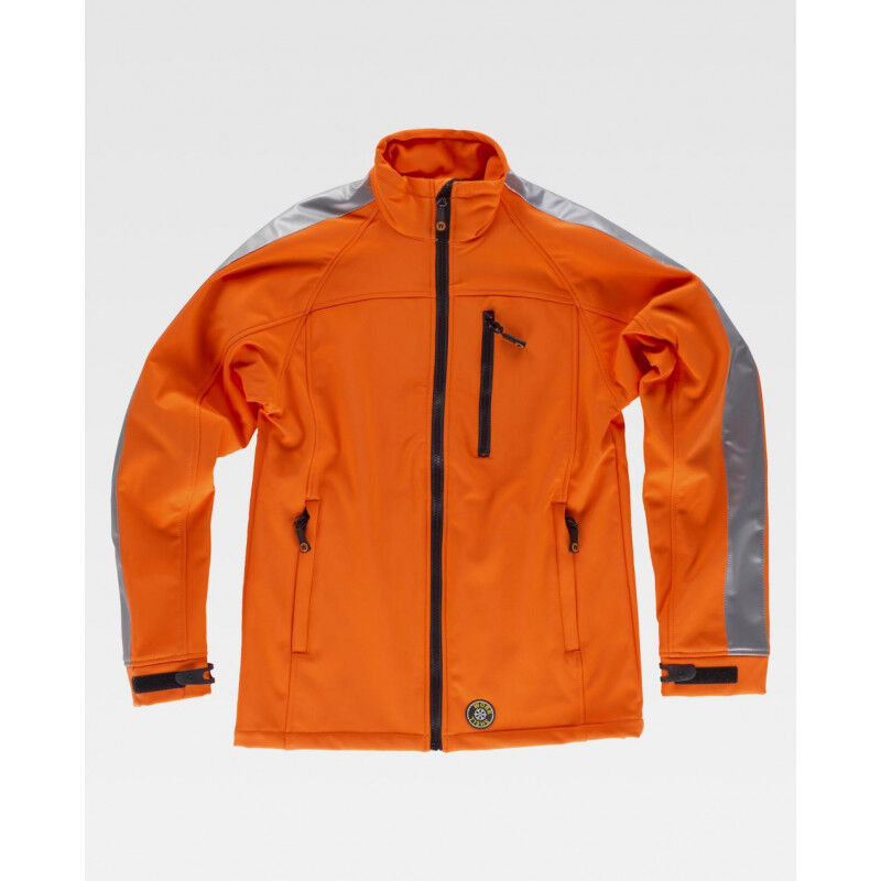 

Chaqueta con solapa protectora interior WORKTEAM S9530 Workshell Fluor | L - Naranja A.V.