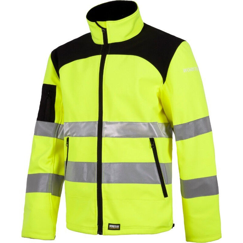 

Chaqueta Workshell con tejido Ripstop con cintas reflectantes WORKTEAM C2930 | 3XL - Amarillo A.V.+Negro