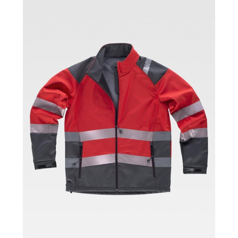 

Chauqueta Workshell con cintas reflectantes con pieza ajustable en cintura WORKTEAM S9202 | XL - Rojo+Gris Oscuro A.V.