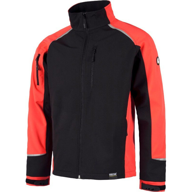 

Chaqueta Workshell ligera de manga ranglán y rejilla interior WORKTEAM S9498 Sport | XXL - Negro+Rojo A.V.