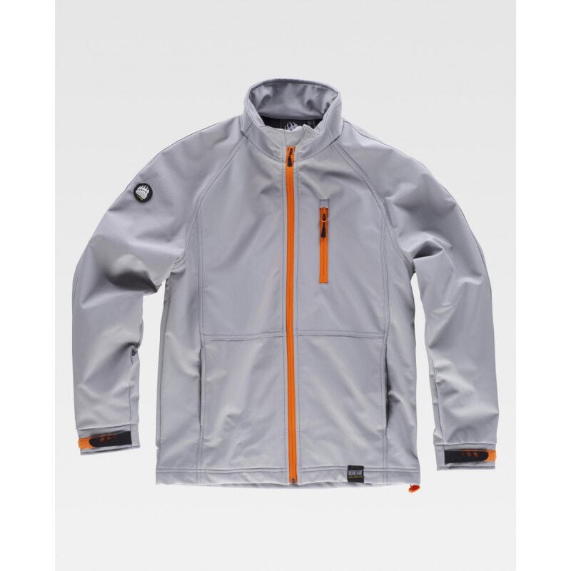 

Chaqueta Workshell térmica con solapa protectora S9480 Sport | L - Gris Claro+Naranja A.V. - Workteam