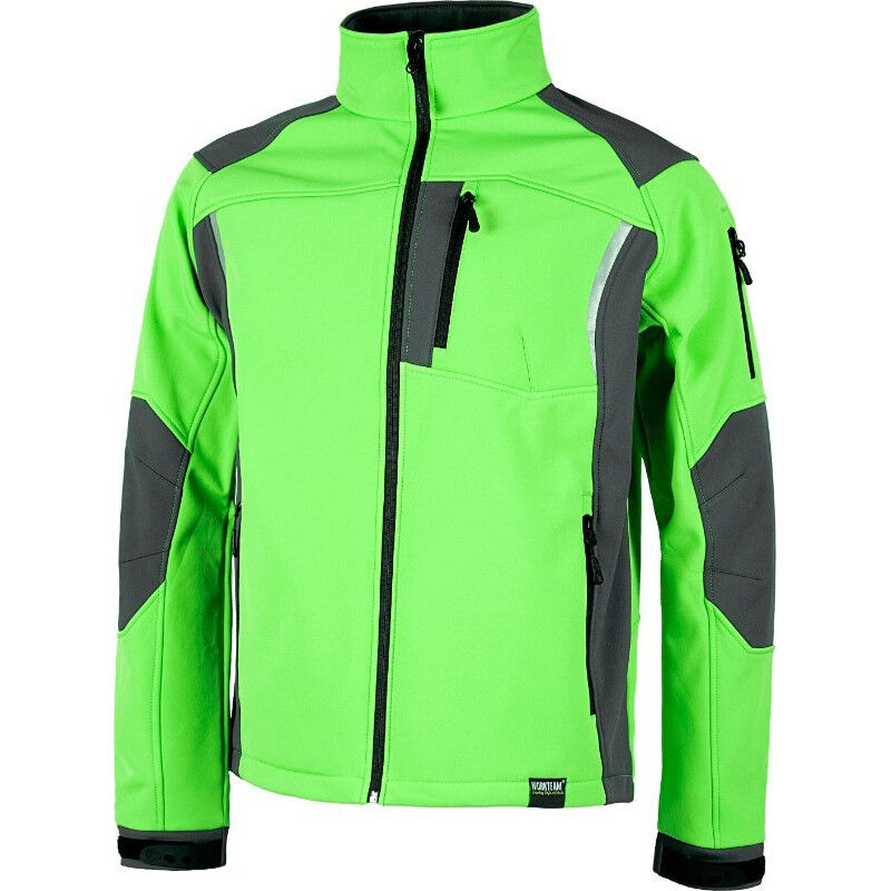 

Workteam - Chaqueta Workshell combinada de manga ranglán y alta capacidad térmica S9495 | M - Verde Lima+Gris