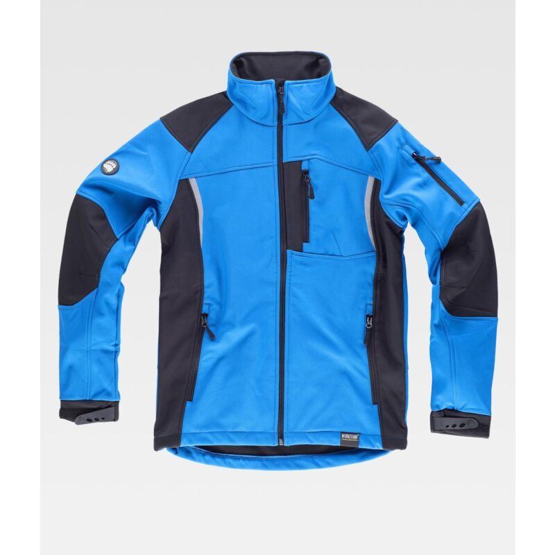 

Workteam - Chaqueta Workshell combinada de manga ranglán y alta capacidad térmica S9495 | M - Celeste+Negro