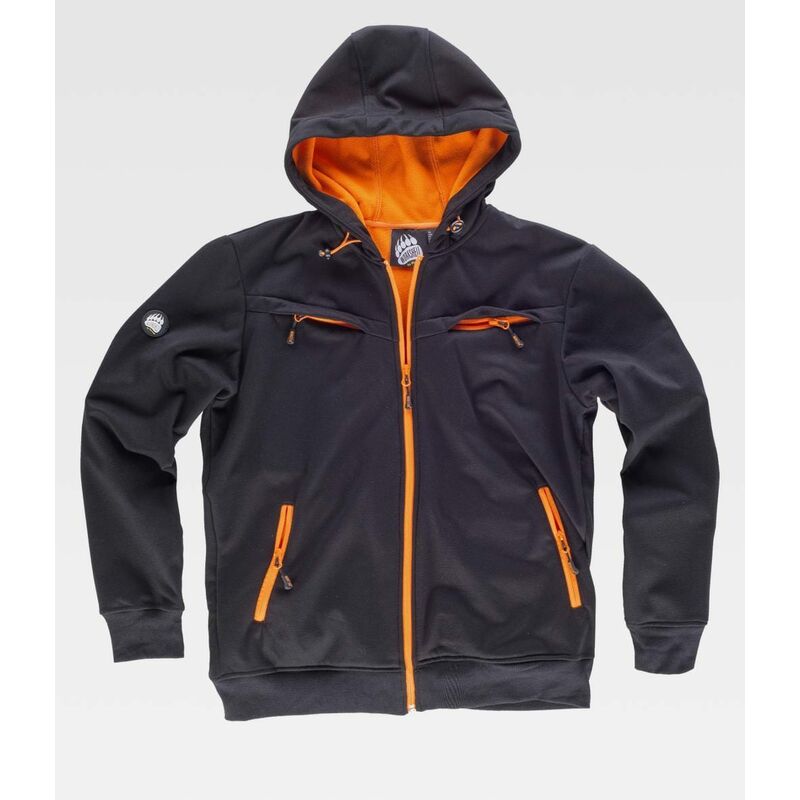 

Sudadera Workshell cortavientos con capacidad térmica S9482 Sport | L - Negro+Naranja A.V. - Workteam