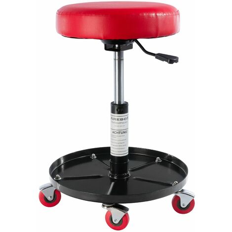 main image of "Workshop Stool Adjustable Height Rotating Garage Seat Working Chair With Tray"