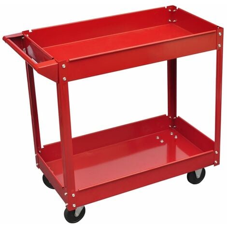 main image of "2 x Workshop tool trolley 100 kg 2 shelves"