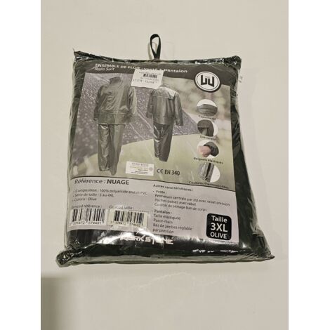 WORKSTONE - Ensemble de pluie NUAGE - 100% polyamide PVC - Imperméable et ventilé - Traces de pliage - Voir photos
