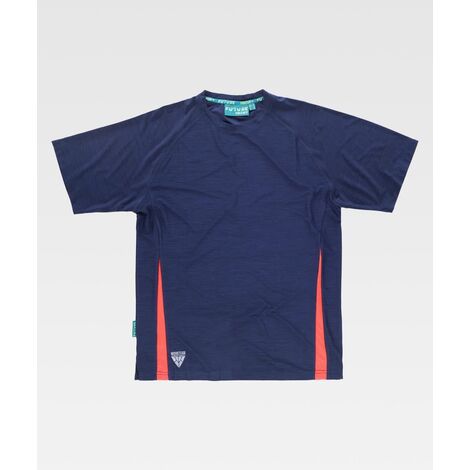 WorkTeam WF2716 — Camiseta Técnica Bicolor Manga Corta  95% PES 5% Elastano  S–XXL AzulSAzul S