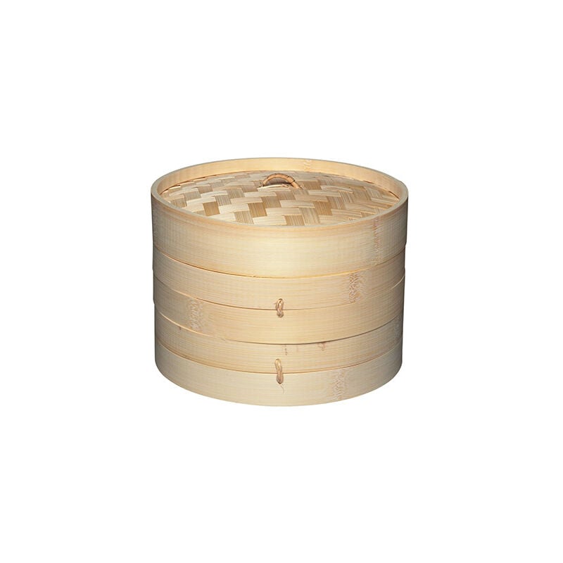 World Of Flavours - Oriental Two Tier Medium Bamboo Steamer and Lid
