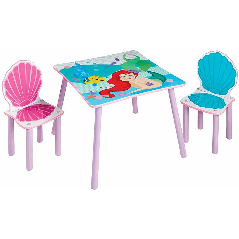 set tavolo con 2 sedie principesse disney ariel - multicolor