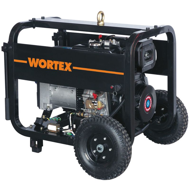 Image of Wortex Hws 6500-3e Generatore Di Corrente 6,5 Kva Trifase Gruppo Elettrogeno Diesel Gasolio