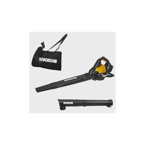 WORX - Aspirapolvere/soffiatore senza fili senza spazzole 40V - 4Ah - WG583E (335 km/h, 575 m³/h, 35 litri, 2 velocità, fornito con batterie e caricabatteria)