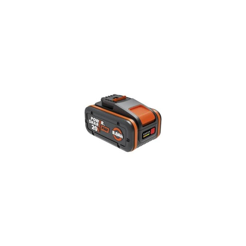 Batterie Powershare Pro Haute capacité - 20V - 8Ah - WA3648 (avec indicateur de Niveau de Charge, Compatible avec Tous Les Outils 20V/40V/80V) - Worx