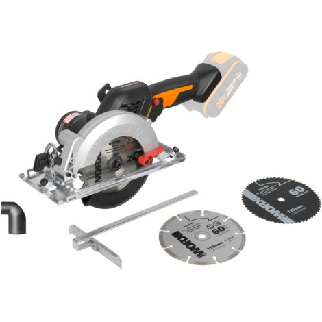 WORX Bürstenlose Kreissäge WORXsaw XL 20V  PowerShare  WX531.9  Akku und Ladegerät nicht enthalten  Bürstenloser Motor  Schlankes Design  Schnelles Einrichten  Schnelle Einstellung  120mm Tiefe  120mm