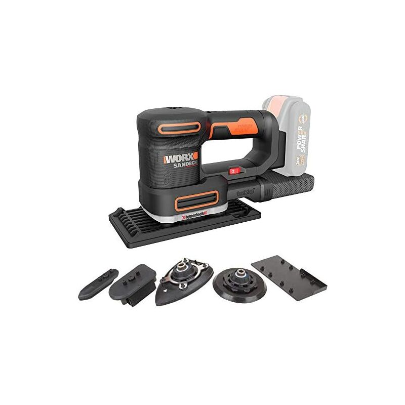 WORX Lijadora 5 en 1 Sandeck 20v Máx. PowerShare WX820.9 Sin batería ni cargador 5 funciones con cambio fácil Velocidad variable Diseño ergonómico