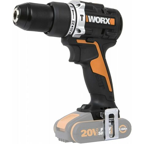Worx – Perceuse-visseuse à percussion 18V – Moteur sans balais – Couple 60Nm – 2 vitesses variables – Mandrin 13mm avec verrouillage - Wx352