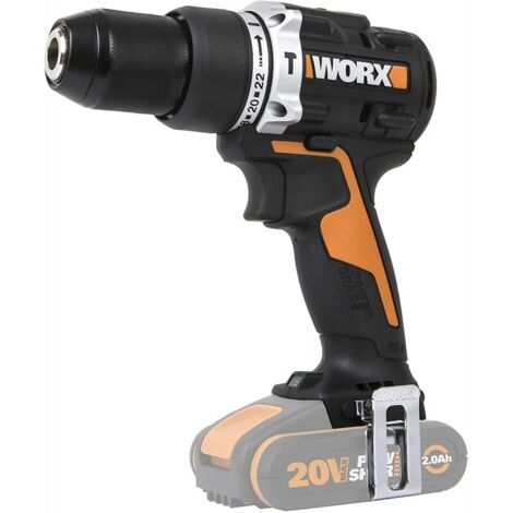Worx – Perceuse-visseuse à percussion 18V – Moteur sans balais – Couple 60Nm – 2 vitesses variables – Mandrin 13mm avec verrouillage - Wx352