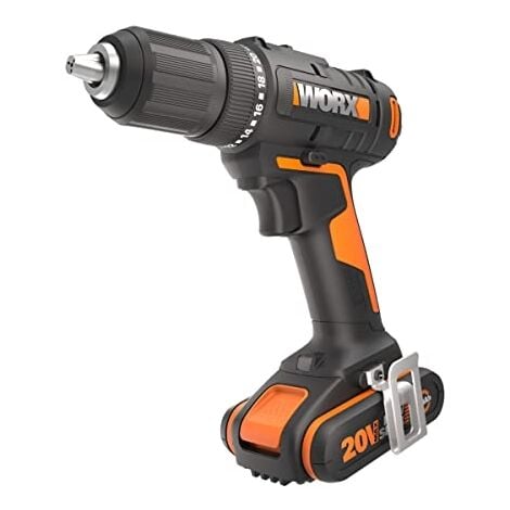 WORX - PERCEUSE-VISSEUSE SANS FIL 20V-2AH- 40NM &8960,13MM- WX108 (LIVRÉE AVEC UNE BATTERIE ET UN CHARGEUR, 1 DOUBLE EMBOUT)