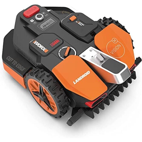 WORX - ROBOT TONDEUSE CONNECTÉ - LANDROID VISION - 800 M² - WR208E (SANS INSTALLATION DE FIL PÉRIPHÉRIQUE, ÉVITE LES OBSTACLES,