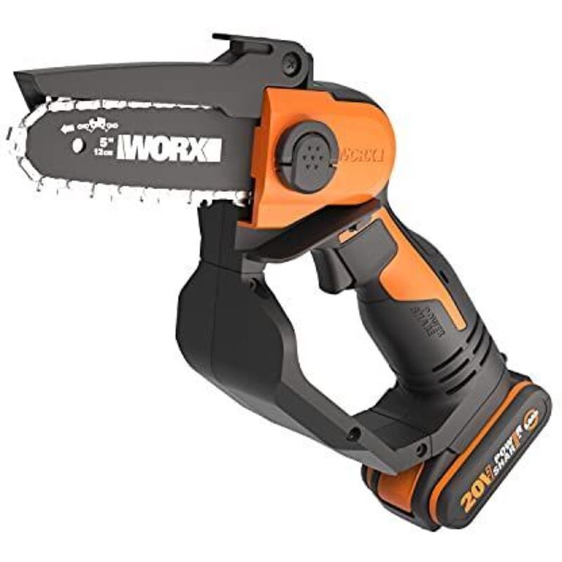 Worx - Scie à main/Elagueuse/Mini tronçonneuse sans fil 20V - WG324E (Livrée avec batterie et chargeur 20V -