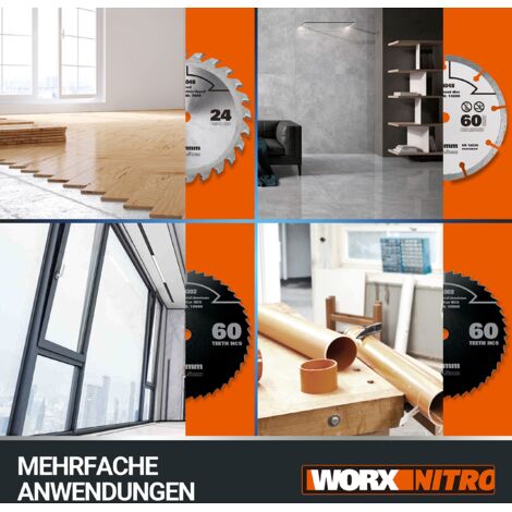 WORX Sega circolare senza spazzole WORXsaw XL 20V  PowerShare  WX531.9  Batteria e caricabatterie non inclusi  Motore senza spazzole  Corpo sottile  Installazione rapida  Regolazione rapida  Profondit