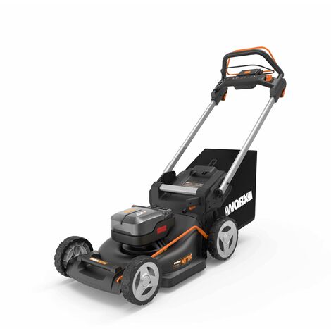 Worx – Tondeuse sans fil 46cm 20V – Moteur adaptatif pour herbe dense – Guidon rabattable – Système PowerShare compatible 20V - WG749E