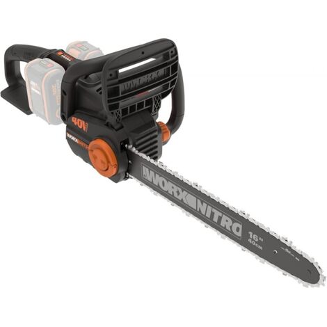 Worx – Tronçonneuse à batterie 40V – Guide de 40 cm – Moteur sans balais – Système de tension automatique – Pour bois dur
