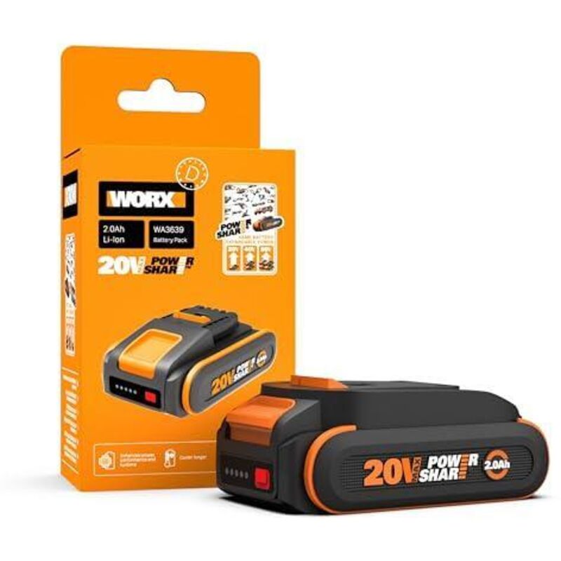 Worx WA3639 batteria ricaricabile 20V nera 2,0 Ah