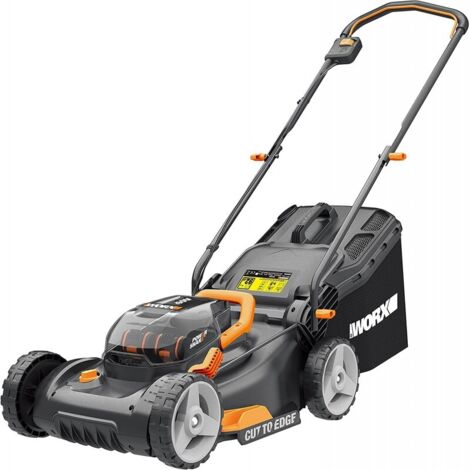 WORX WG743E Tosaerba a batteria 40 V – funzione di pacciamatura e batteria PowerShare – senza cavo – ideale per giardini fino a 500 m²