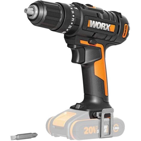 WORX WX370.9 - Trapano avvitatore a percussione a batteria 20 V, 50 Nm, 2 marce e luce LED