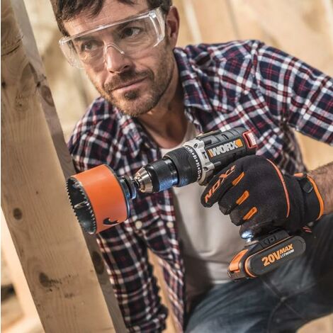 Worx WX373 - Marteau perforateur avec batteries de 2,0 Ah et chargeur, sans balais, 20 W, 20 V