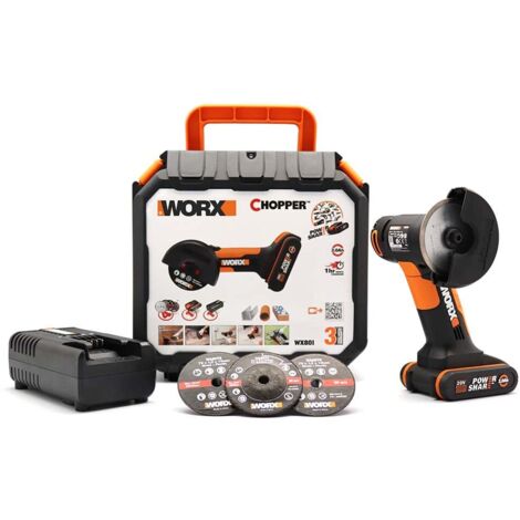 WORX WX801 Mini smerigliatrice Chopper 20 V 2,0 Ah, Nero, 1bat 4.0Ah