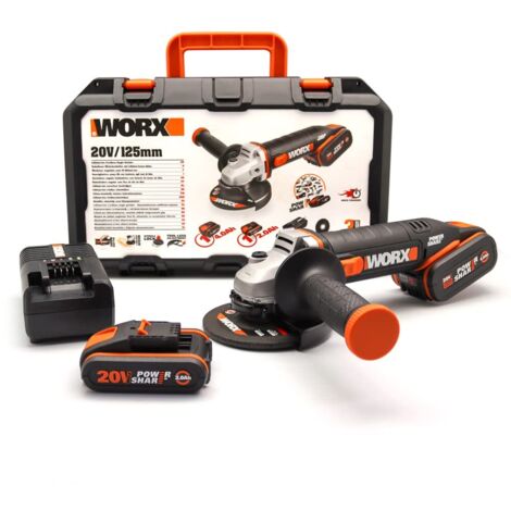 Worx WX803 - Smerigliatrice 125mm 20V 2Ah+4Ah