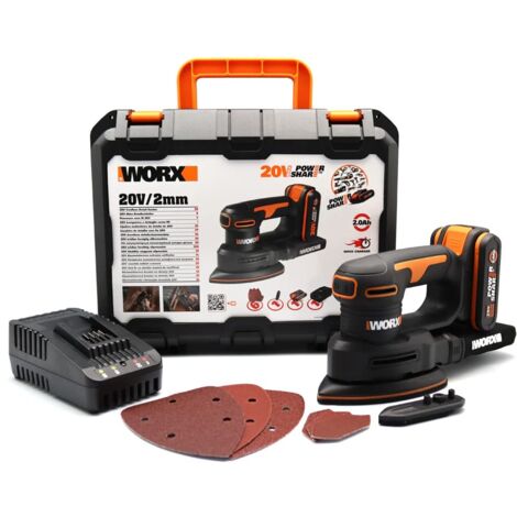 Worx WX822 Levigatrice di finitura 20V con 1 battteria da 2.0Ah