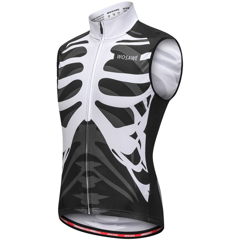 

Chaleco de ciclismo sin mangas Jersey transpirable MTB Bike Riding Top Chaqueta deportiva para hombres y mujeres,Blanco y negro, L - Wosawe