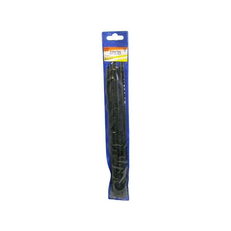 Cable Ties - Standard - Black - 300mm - Pack Of 20 - PWN810 - Wot-nots