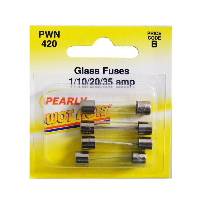 WOT-NOTS Fuses - Assorted Glass - Pack Of 4 - PWN420