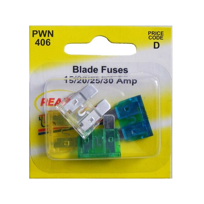 WOT-NOTS Fuses - Standard Blade - Assorted - Pack Of 4 (15A/20A/25A/30A) - PWN406
