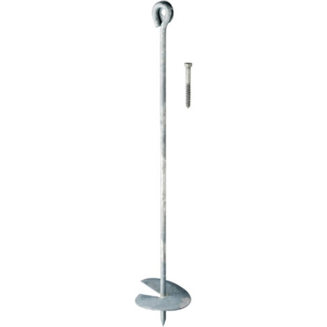 Wovar – Ancrage au sol 50 cm en métal galvanisé – Résistant à la rouille – Pour poteaux ronds et carrés – Installation facile avec pointe