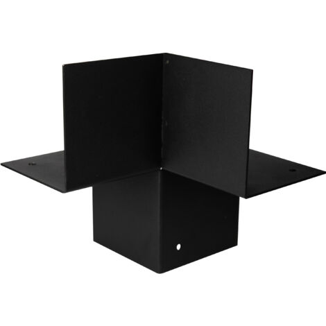 Wovar – Connecteur d'angle noir pour pergola 12x12 cm – Fixation solide – Dimensions 115x115 mm – Pour assemblage élégant de poutres