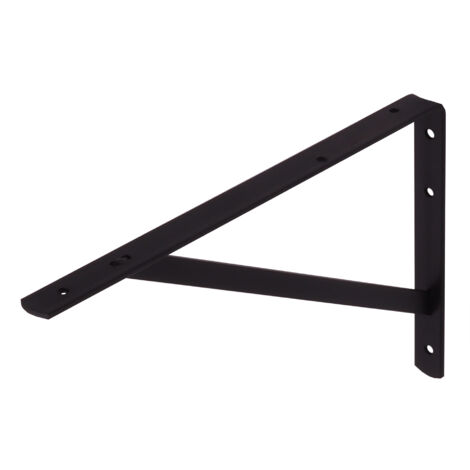 Wovar – Équerre de fixation en métal noir 250 x 400 mm – Capacité de charge 90 kg – Pour bois dur et teck – Installation avec vis noires galvanisées