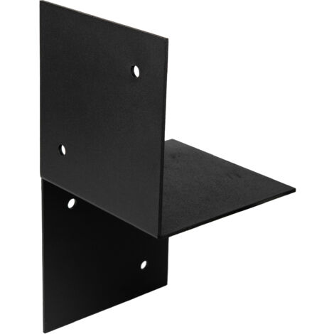 Wovar – Fixation murale pergola noire pour poteaux 15 x 15 cm – Acier thermolaqué – Montage facile – Pour espaces extérieurs