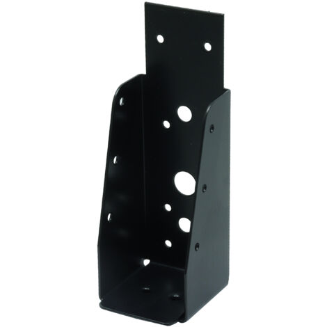 Wovar – Support de poteau noir galvanisé sans lèvre pour poutres 5 x 15 cm – Acier galvanisé – Vendu à l'unité – Applications extérieures