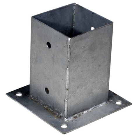 Wovar – Support plat pour poteau 91 x 91 mm – Fixation pour béton et bois dur – 4 trous de vis – Installation facile avec tirefonds
