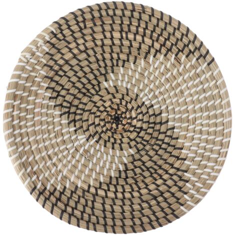 Woven Wall Basket Decor Handcrafted Seagrass Hanging Baskets Multifunction Woven Insulation Pad for Living Room Kitchen Type 2