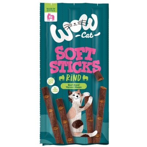 Wow Cat  Bastoncini morbidi  Snack morbidi per gatti 6x5g - Manzo 6x5g