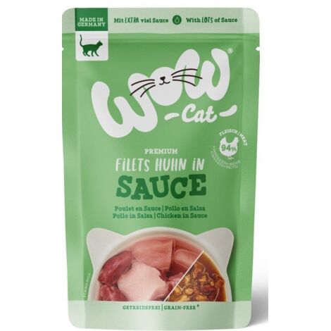 WOW  Comida húmeda para gatos  Sobre de 85 g - Filete de pollo 85 g